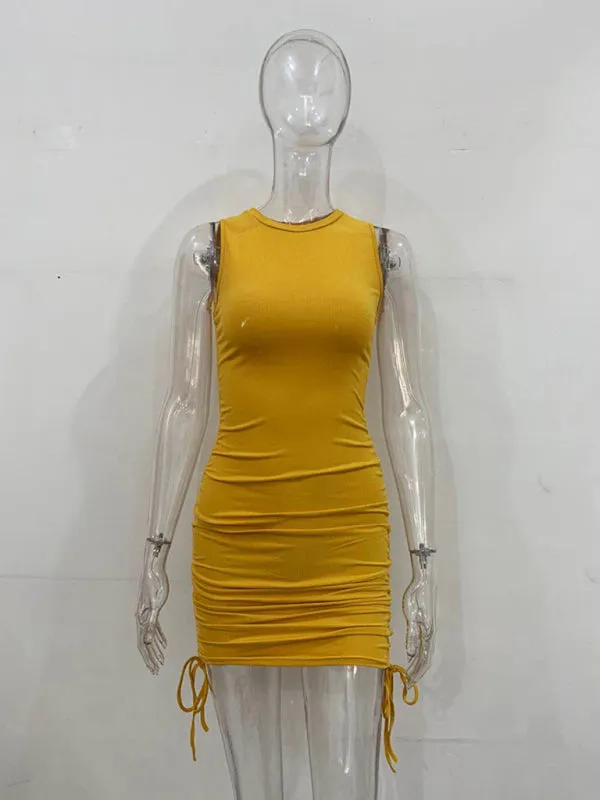 Women's Ruched Bodycon Tank Dress for Summer