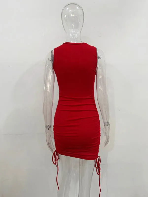 Women's Ruched Bodycon Tank Dress for Summer