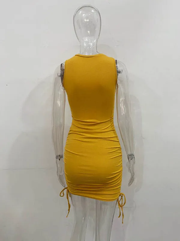 Women's Ruched Bodycon Tank Dress for Summer