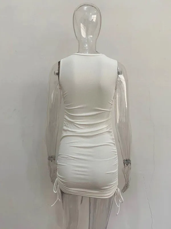 Women's Ruched Bodycon Tank Dress for Summer