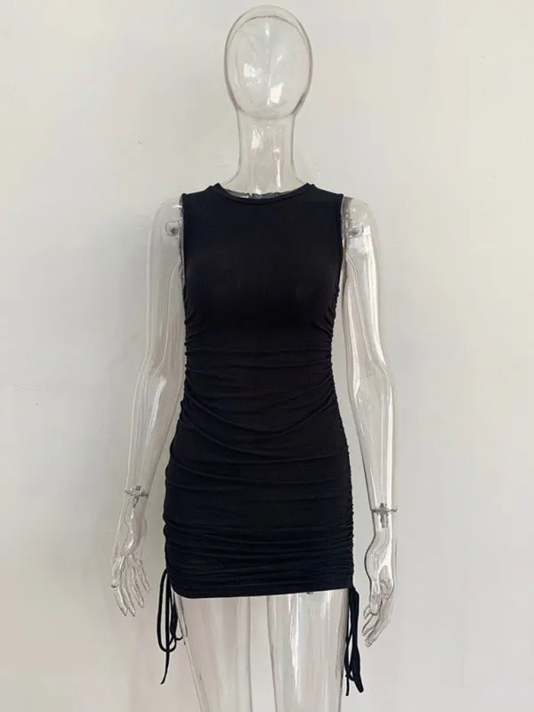 Women's Ruched Bodycon Tank Dress for Summer