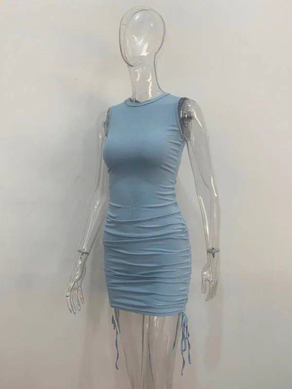 Women's Ruched Bodycon Tank Dress for Summer