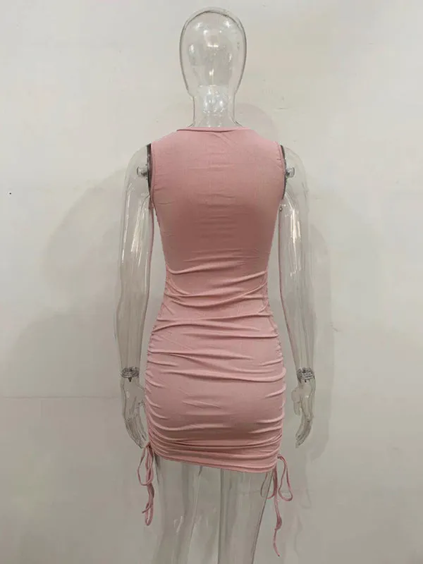 Women's Ruched Bodycon Tank Dress for Summer