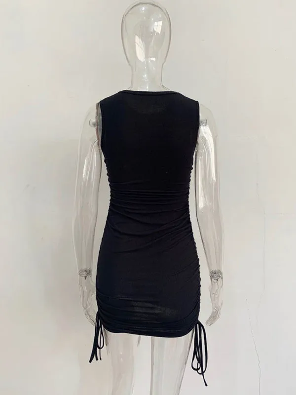 Women's Ruched Bodycon Tank Dress for Summer