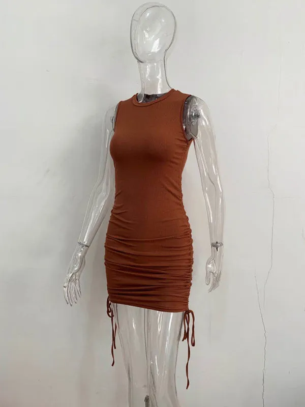 Women's Ruched Bodycon Tank Dress for Summer