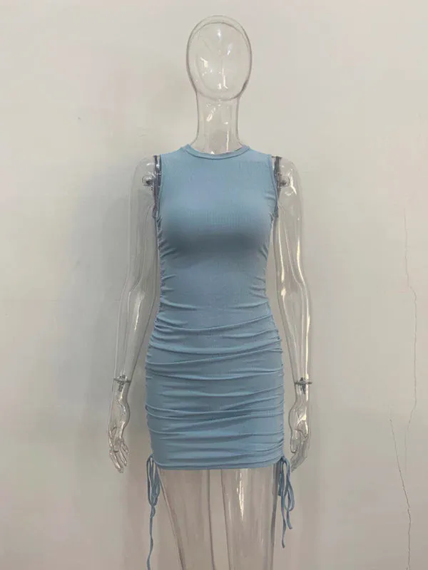 Women's Ruched Bodycon Tank Dress for Summer