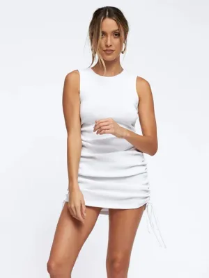 Women's Ruched Bodycon Tank Dress for Summer