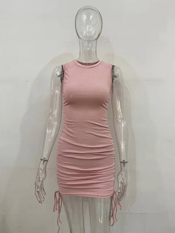 Women's Ruched Bodycon Tank Dress for Summer