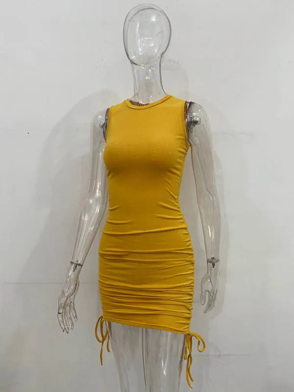 Women's Ruched Bodycon Tank Dress for Summer