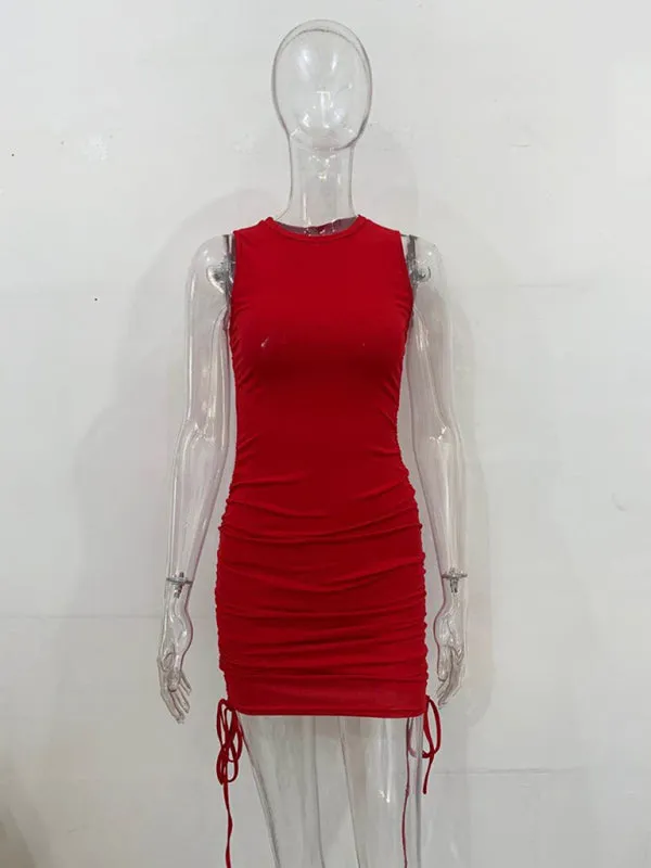 Women's Ruched Bodycon Tank Dress for Summer