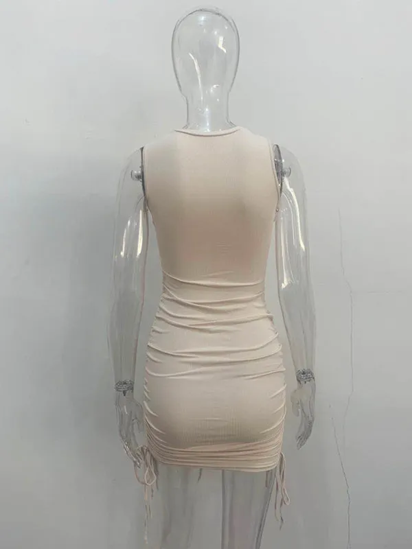 Women's Ruched Bodycon Tank Dress for Summer