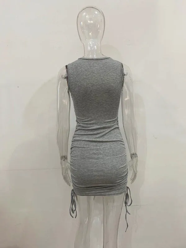 Women's Ruched Bodycon Tank Dress for Summer