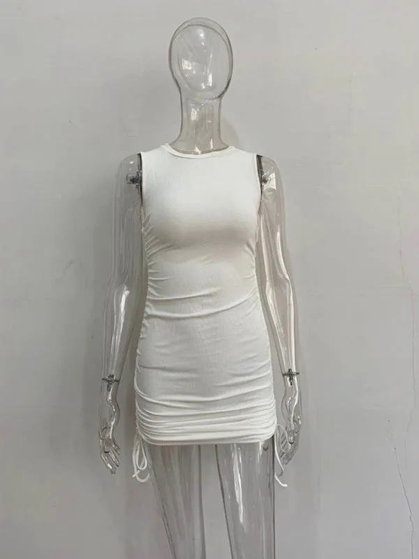 Women's Ruched Bodycon Tank Dress for Summer