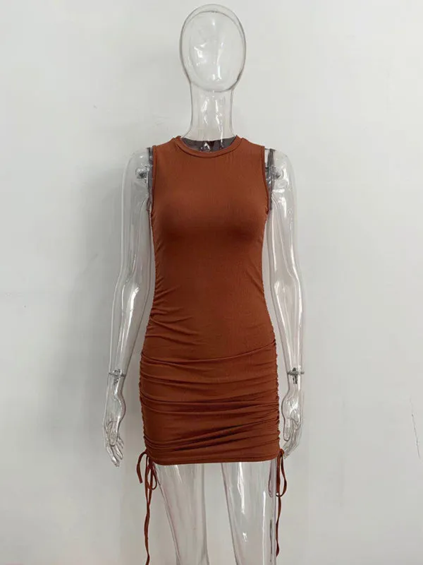 Women's Ruched Bodycon Tank Dress for Summer