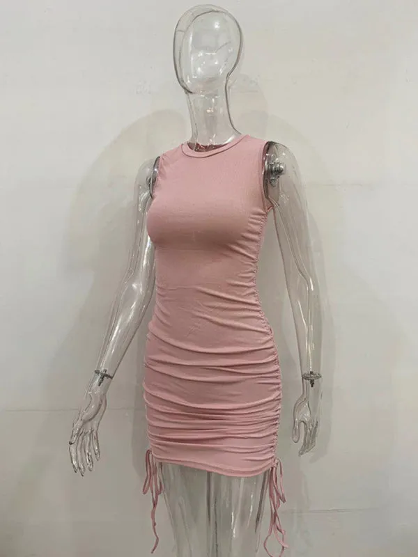 Women's Ruched Bodycon Tank Dress for Summer