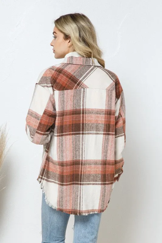 Yarn Dyed Plaid Shirt Jacket Shacket