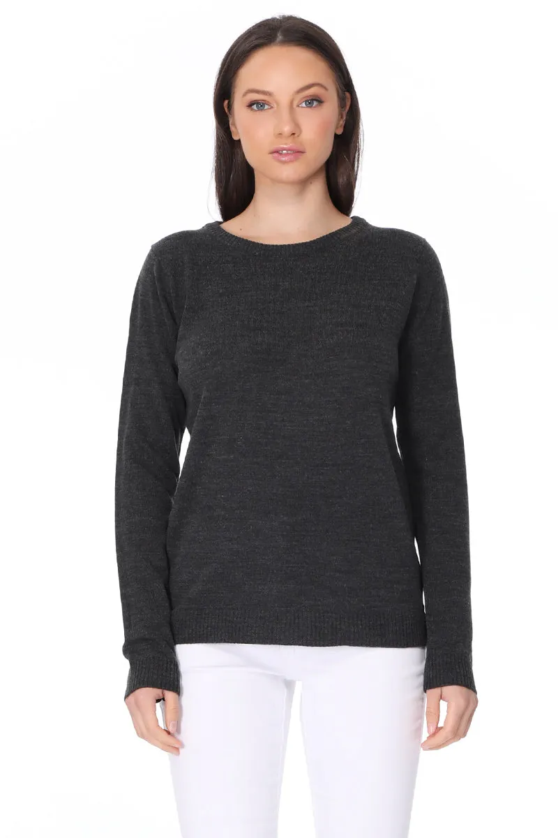 YEMAK Women's Casual Long Sleeve Crewneck Pullover Sweater MK3399 (S-L)