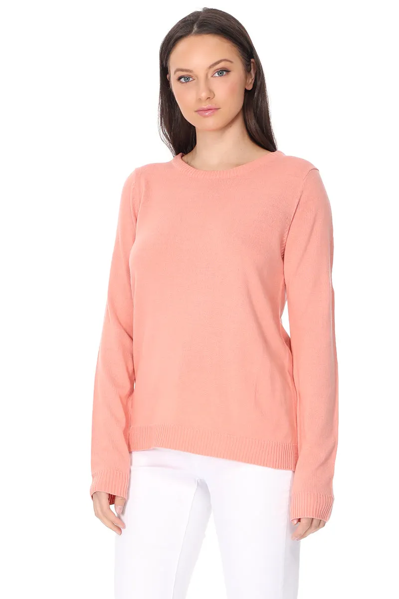 YEMAK Women's Casual Long Sleeve Crewneck Pullover Sweater MK3399 (S-L)