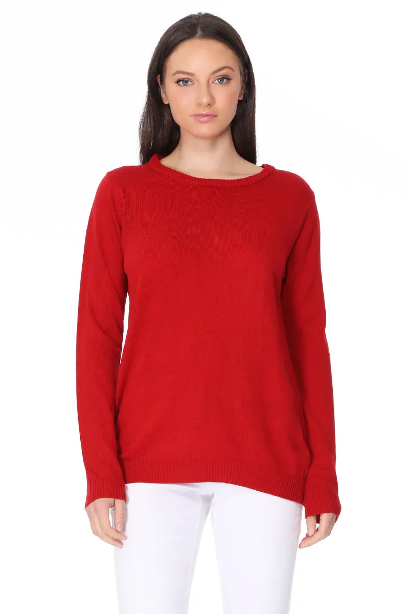 YEMAK Women's Casual Long Sleeve Crewneck Pullover Sweater MK3399 (S-L)